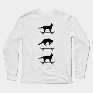 Cat Skateboard Tricks #Ollie Long Sleeve T-Shirt